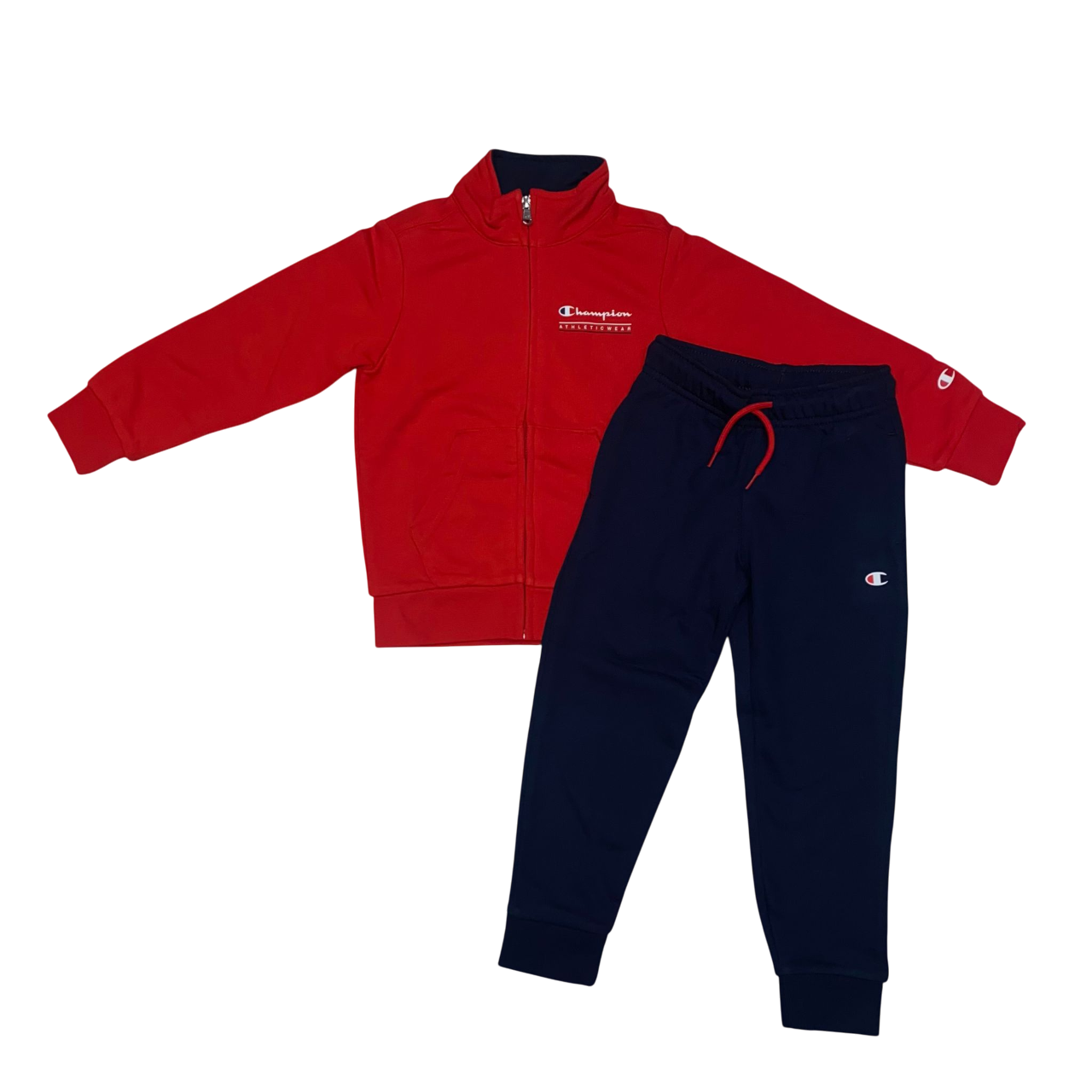 Champion tuta sportiva in cotone garzato da junior 306995-RS011 rosso-blu