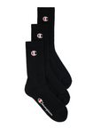 Champion calza sportiva media altezza U24558 KK001 nero. Confezione da 3 paia