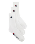 Champion calza sportiva media altezza U24558 WW001 bianco. Confezione da 3 paia