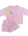 Champion completo da ragazza maglietta manica corta e pantaloncino 404929 PS013 rosa