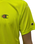 Champion maglietta girocollo manica corta da uomo in tessuto tecnico 220382 YS027 giallo lime