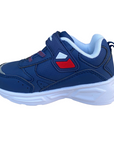 Champion scarpa da ginnastica da bambino con laccio elastico e velcro Low Cut Wave S32130 RBL blu-rosso