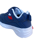 Champion scarpa da ginnastica da bambino con laccio elastico e velcro Low Cut Wave S32130 RBL blu-rosso