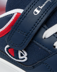 Champion scarpa da ginnastica da bambino con laccio elastio e velcro Low Cut New Rebound S31755 blu