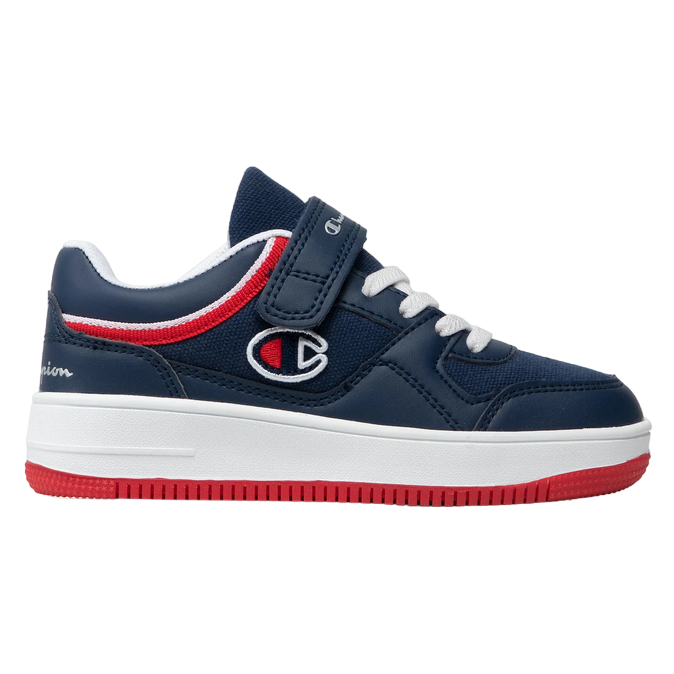 Champion scarpa da ginnastica da bambino con laccio elastio e velcro Low Cut New Rebound S31755 blu