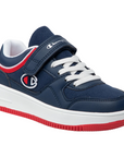 Champion scarpa da ginnastica da bambino con laccio elastio e velcro Low Cut New Rebound S31755 blu