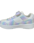 Champion scarpa sneakers da bambina con laccio elastico e velcro S32946-WW002 bianco-multi