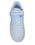 Champion scarpa sneakers da bambina con logo glitterato laccio elastico e velcro S32830-WW010  bianco-rosa