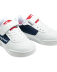 Champion scarpa sneakers da bambino con laccio elastico e velcro Low Cut Court S31924  bianco-blu