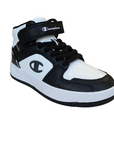 Champion scarpa sneakers da ragazzo con laccio e velcro S32413-WW019 bianco-nero