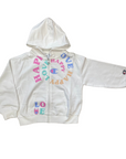 Champion tuta sportiva da ragazza con cappuccio 404990 WW001 bianco blu