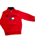 Champion tuta sportiva in cotone da ragazzo con cerniera intera 306703 RS011 rosso blu