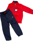 Champion tuta sportiva in cotone da ragazzo con cerniera intera 306703 RS011 rosso blu