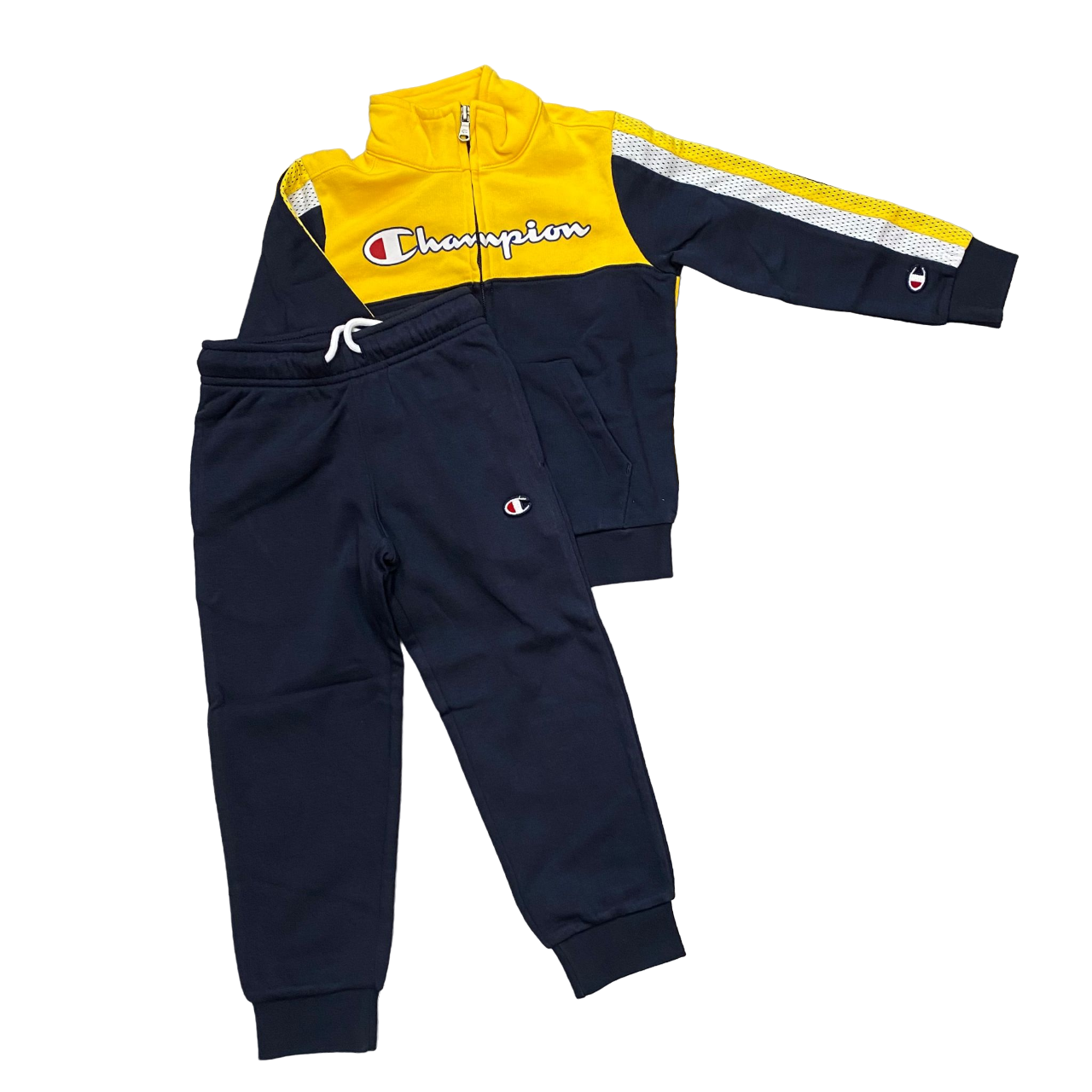 Champion tuta sportiva in cotone da ragazzo con cerniera intera 306728 BS501 giallo blu