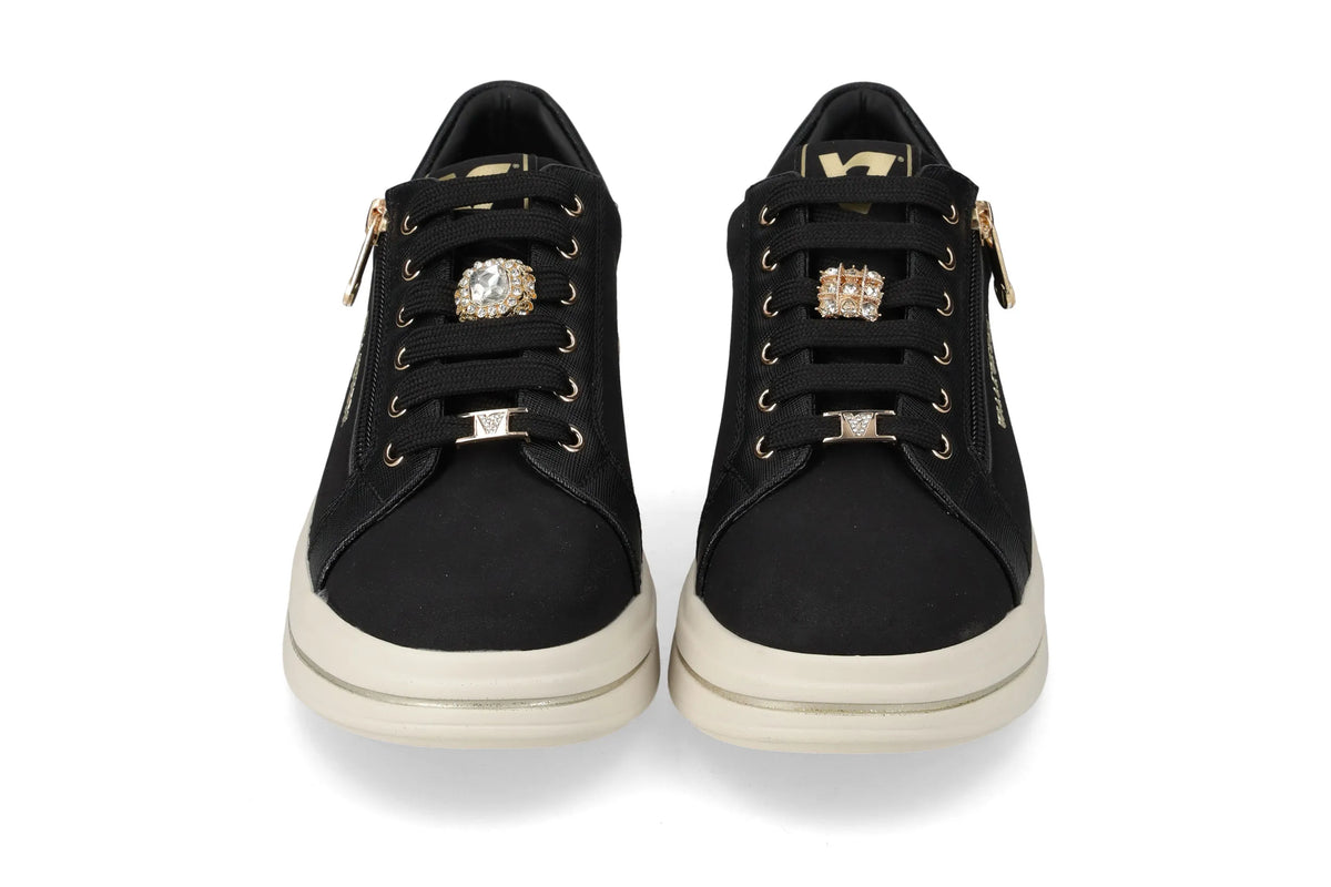 Valleverde scarpa sneakers donna con zeppa 35497 nera