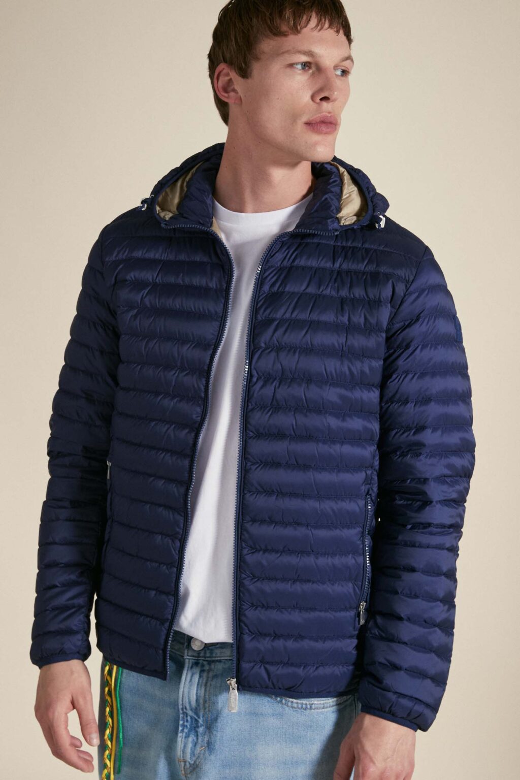 Ciesse Piumini giacca con cappuccio da uomo in piuma leggera Larry 245CFMJ00126 blu