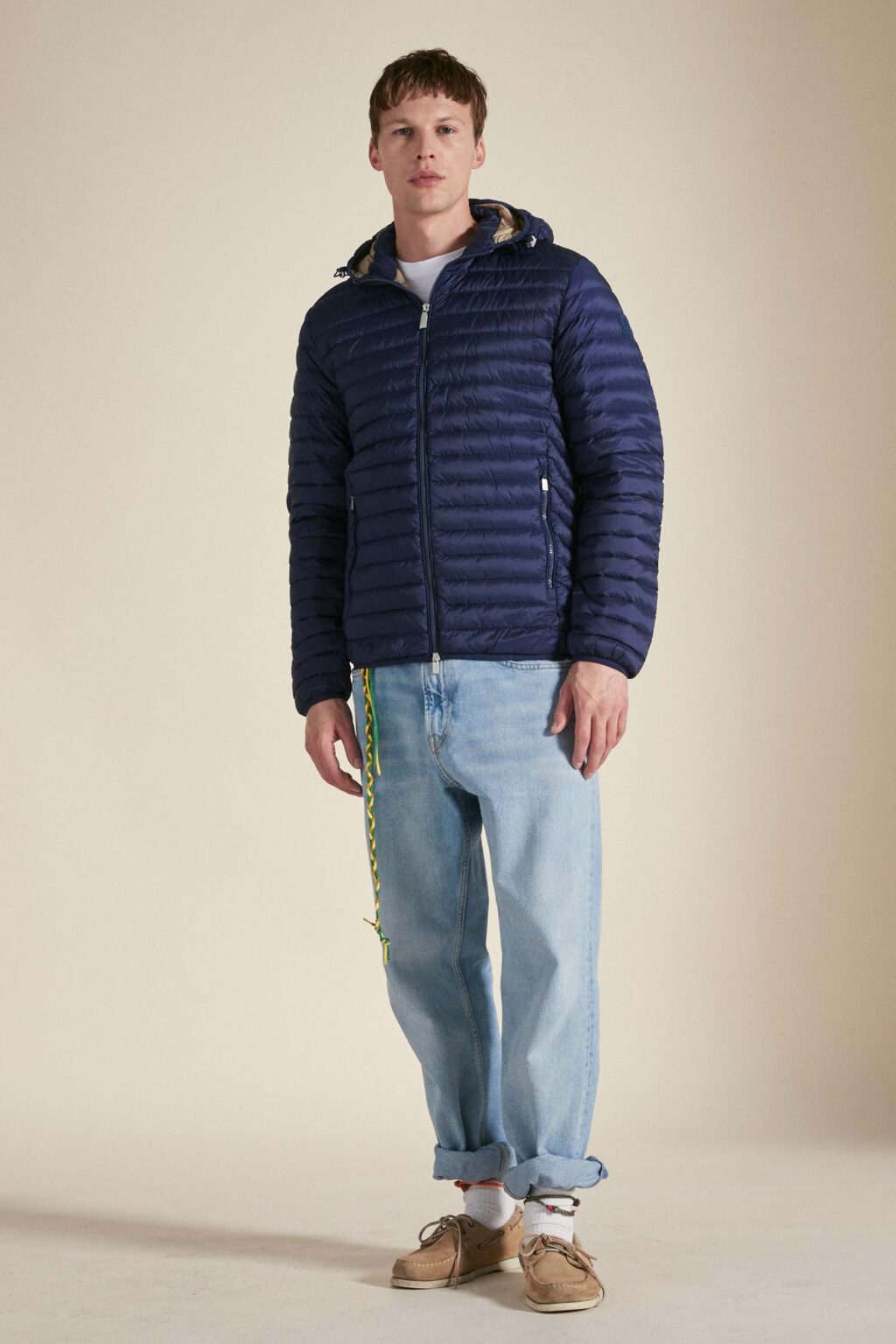 Ciesse Piumini giacca con cappuccio da uomo in piuma leggera Larry 245CFMJ00126 blu 3