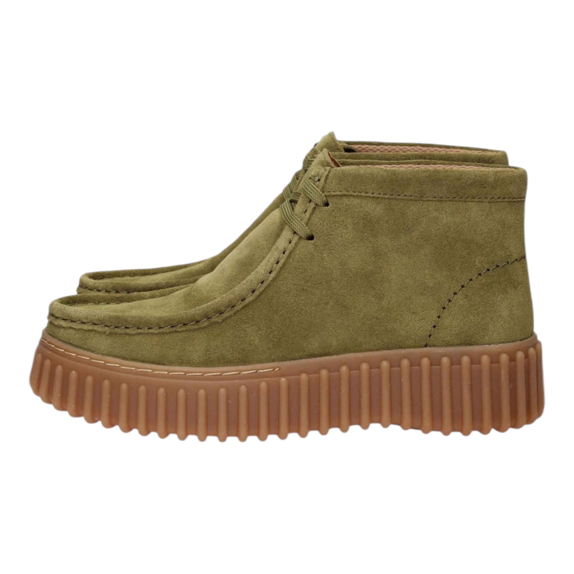 Clarks – Scarpa Casual Torhill Moss 26183872 Verde| Nabuk Premium, Suola Scanalata, Comfort Wallabee Vintage