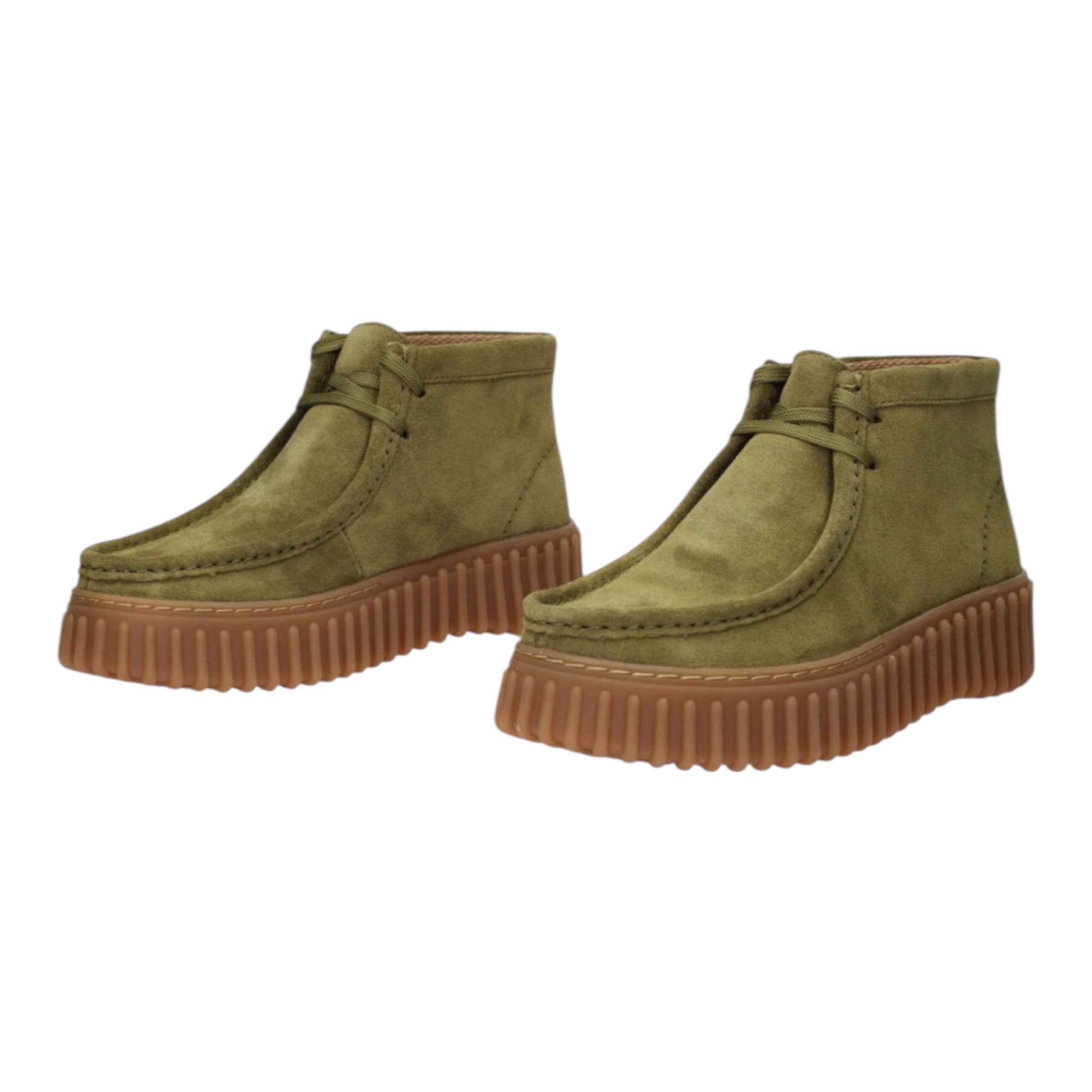 Clarks – Scarpa Casual Torhill Moss 26183872 Verde| Nabuk Premium, Suola Scanalata, Comfort Wallabee Vintage