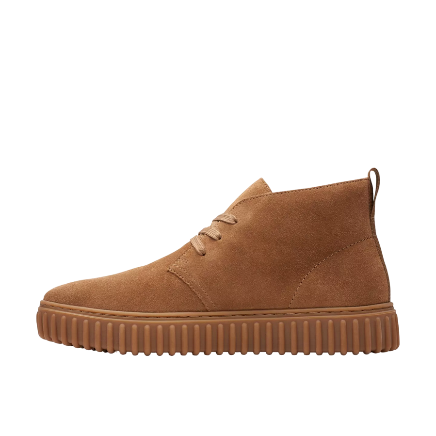 Clarks scarpa Boot in pelle scamosciata da uomo Torhill Desert 173466 7 cognac