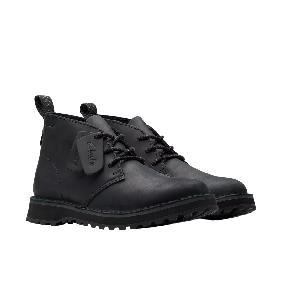 Clarks stivaletto Polacchino da uomo in pelle Solsbury DB 179716 nero coppia