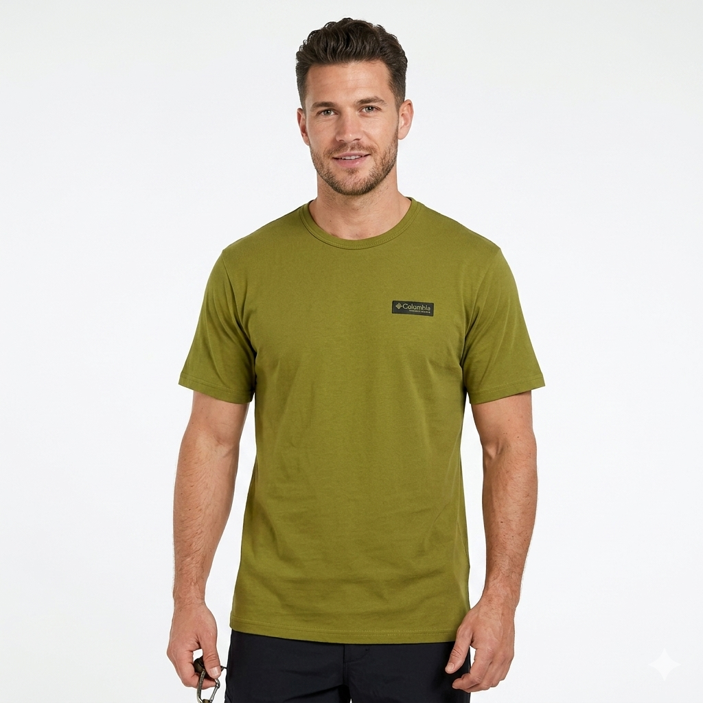 Columbia T-Shirt Uomo Verde CSC Heavyweight Cotone Pesante Regular Fit - 2155061 379