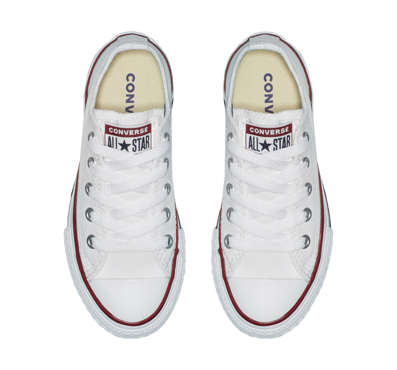 Dettaglio patch Chuck Taylor All Star Low OX Junior 3J256C, sneakers bianche autentiche per bambini
