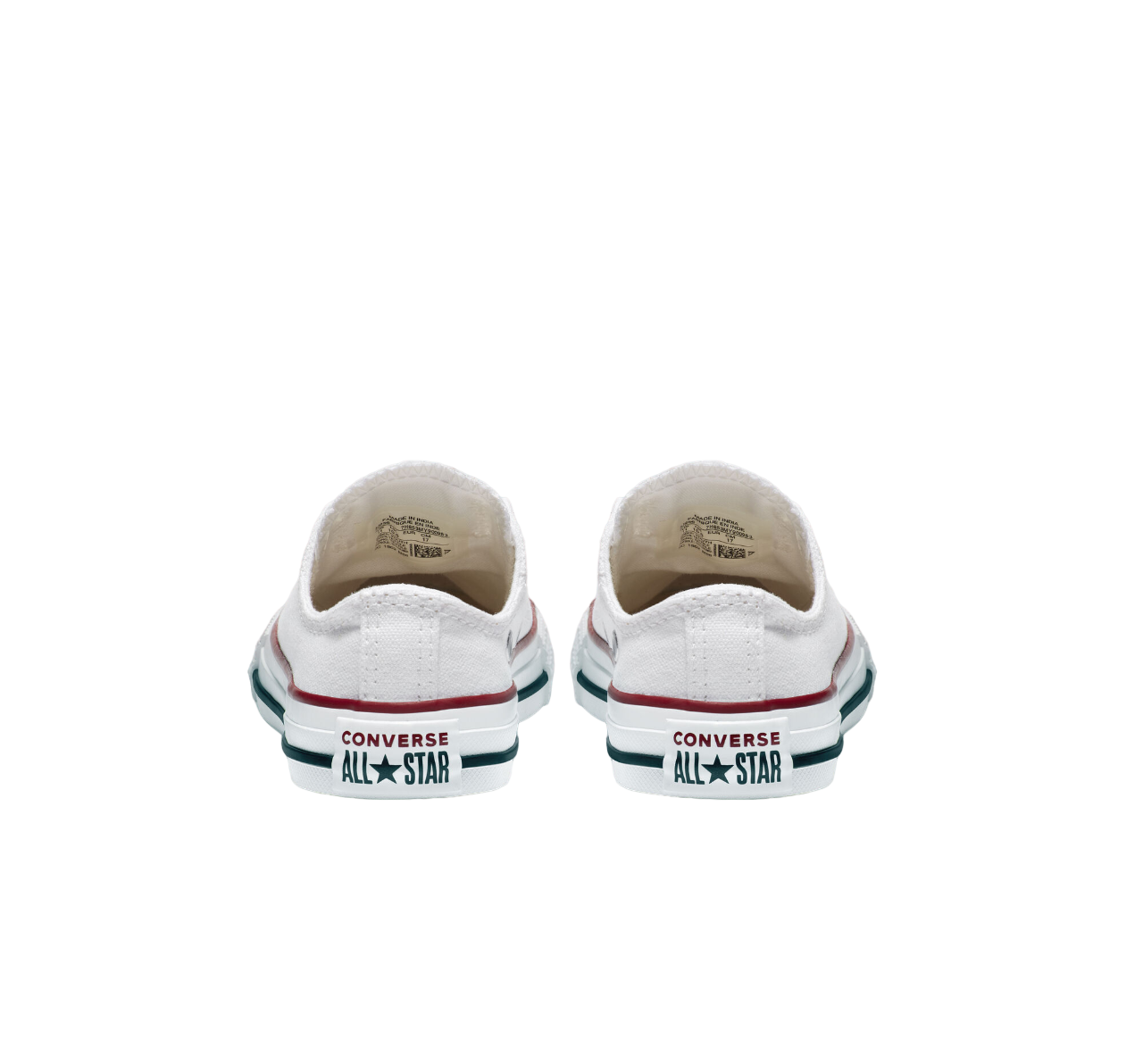 Dettaglio tallone Chuck Taylor All Star Low OX Junior 3J256C, sneakers bianche autentiche per bambini