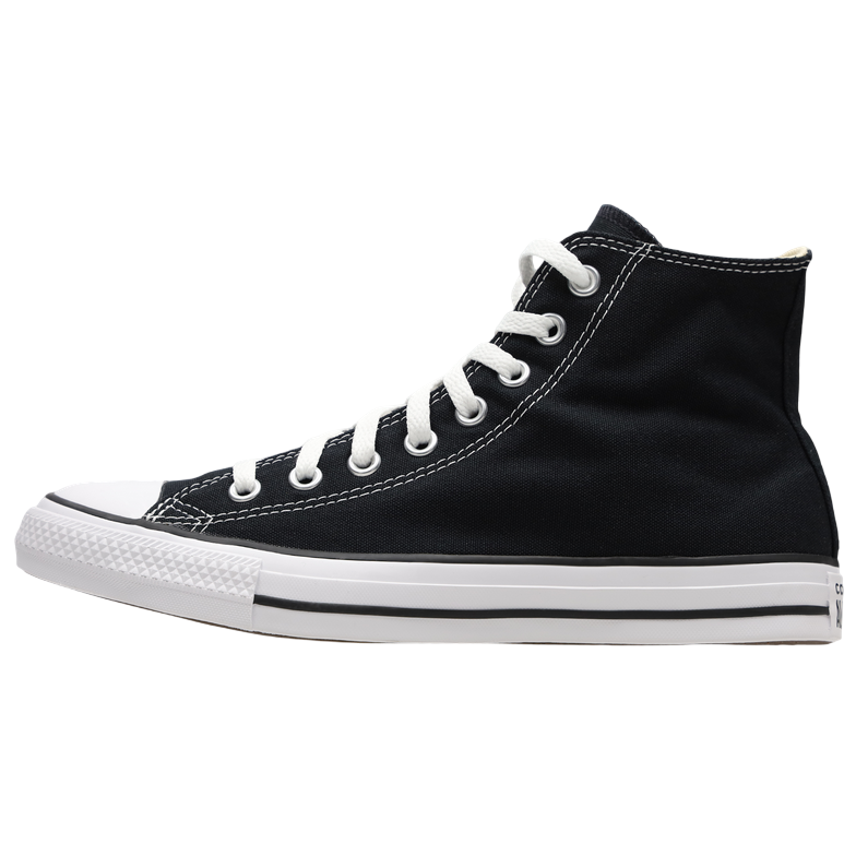 Sneakers Converse All Star Chuck Taylor Classic M9160 nere unisex in tela canvas con design alto iconico, vista laterale esterna