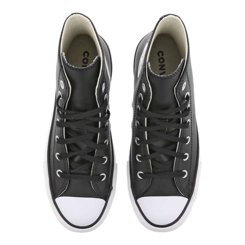 Sneakers Converse All Star Chuck Taylor Eva Lift HI A02485C nere donna in pelle sintetica con zeppa rialzata, vista dall'alto