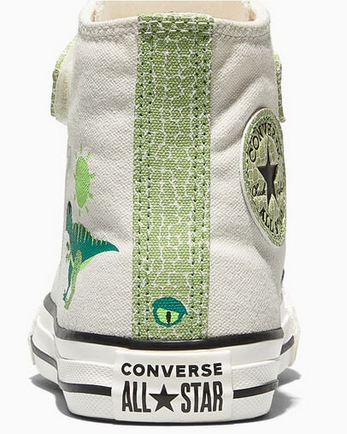 Converse Chuck Taylor All Star Easy-On Dinos A15898C Bianco Verde vista logo tallone