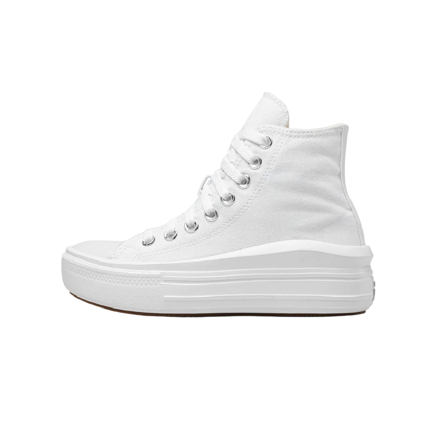 Sneakers Converse Chuck Taylor All Star Move 568498C platform donna bianco-avorio con suola ultraleggera, scarpe alte con ammortizzazione OrthoLite per massimo comfort, vista esterna