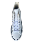 Converse Chuck Taylor All Star Platform 561676C sneakers alta donna in pelle bianco-nero con zeppa, vista dall'alto