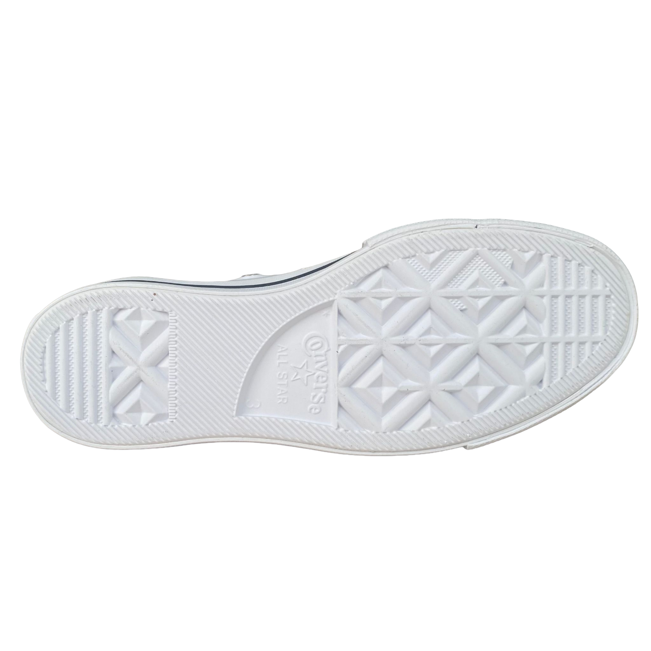 Converse Chuck Taylor All Star Platform 561676C sneakers alta donna in pelle bianco-nero con zeppa, vista suola