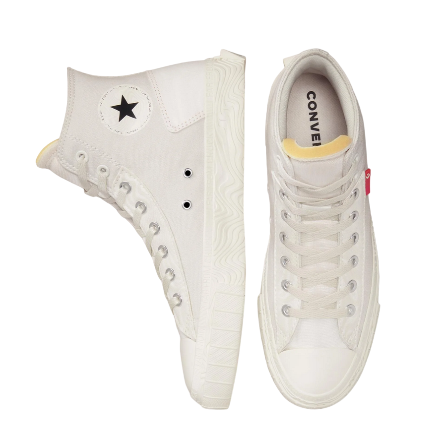 Converse Chuck Taylor Alt Star Tear Away sneakers alta A00794C Light Bone/Bianco vintage coppia particolari
