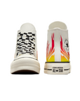 Converse scarpa sneakers da donna con zeppa Chuck Taylor All Star Lift Flames A07892C airone-rosso smalto-nero