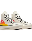 Converse scarpa sneakers da donna con zeppa Chuck Taylor All Star Lift Flames A07892C airone-rosso smalto-nero