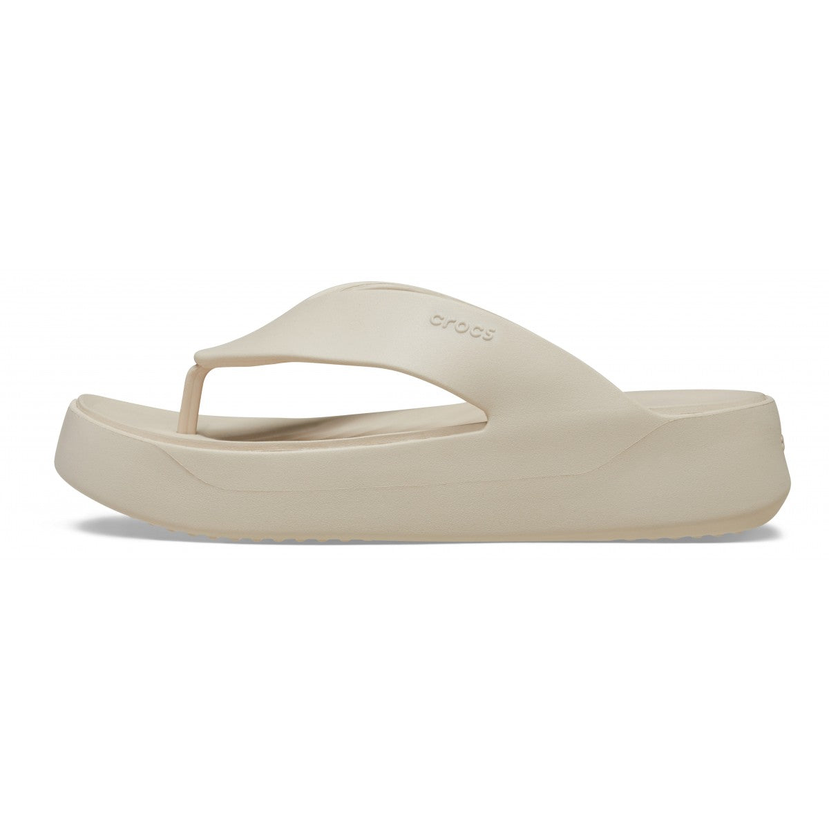 Crocs Getaway Platform Flip W 209410-STUC Sandalo Infradito Donna Stucco lato sinistro