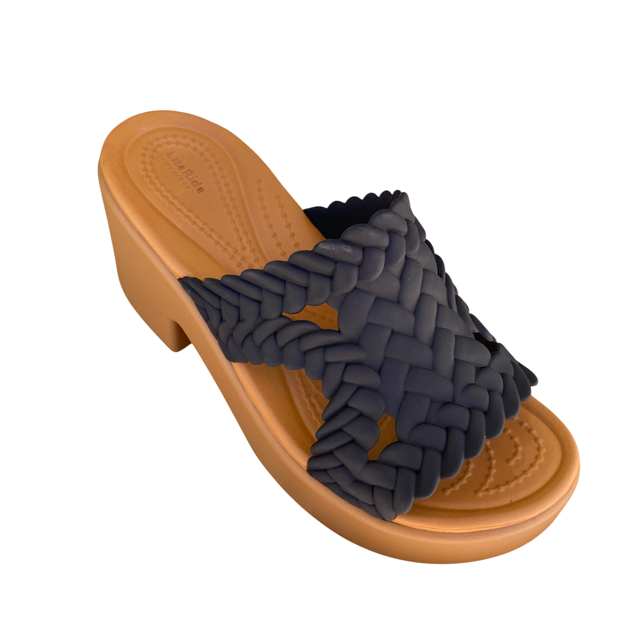 Crocs Sandalo Donna Brooklyn Woven Slide Tacco 209979-001 Nero Comfort