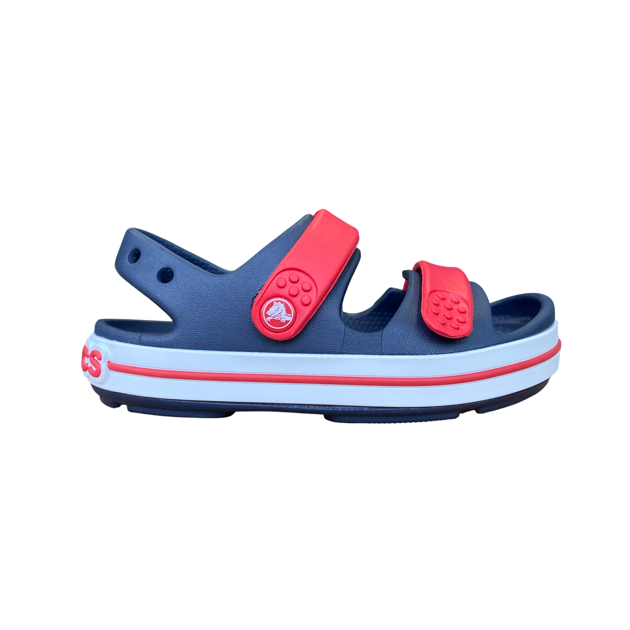 Crocs sandalo da bambino Crocband Cruiser 209423-4OT blu-rosso