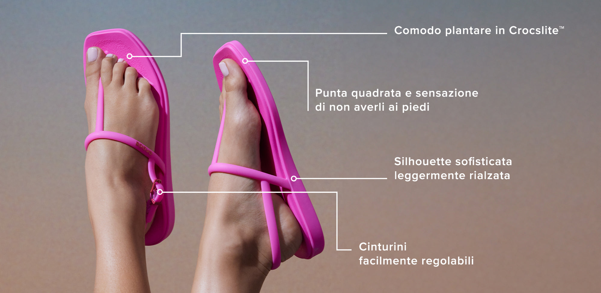 Crocs sandalo da donna Miami Thong 209793-2JJ Milk Chocolate
