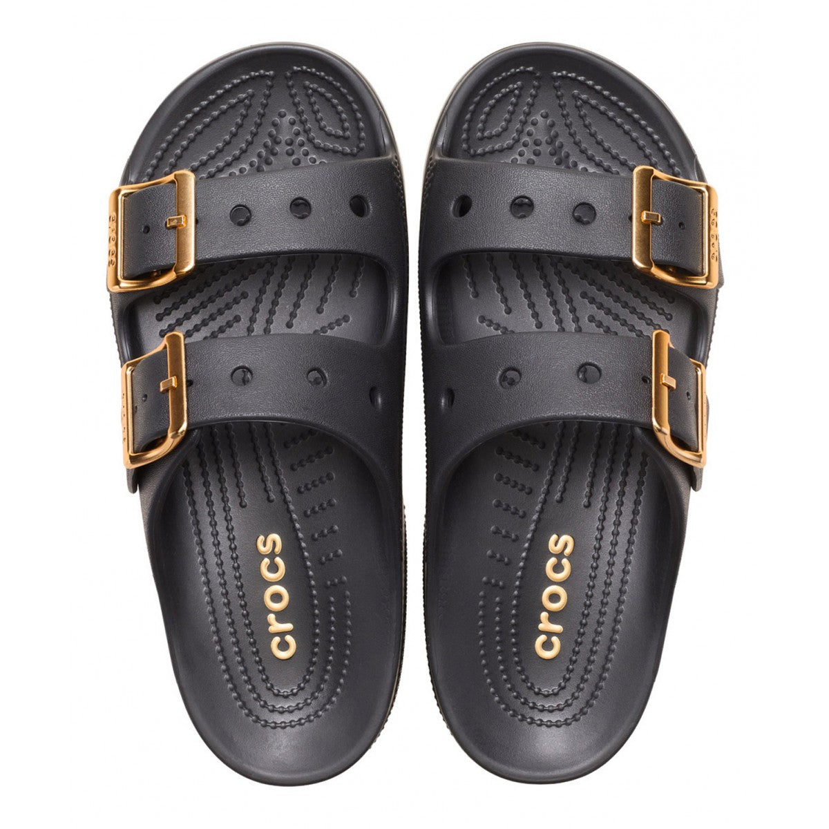 Crocs sandalo da donna Saturday Metallic Buckle 213316-001 Black vista dall'alto