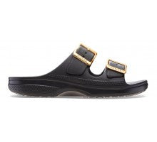Crocs sandalo da donna Saturday Metallic Buckle 213316-001 Black vista laterale