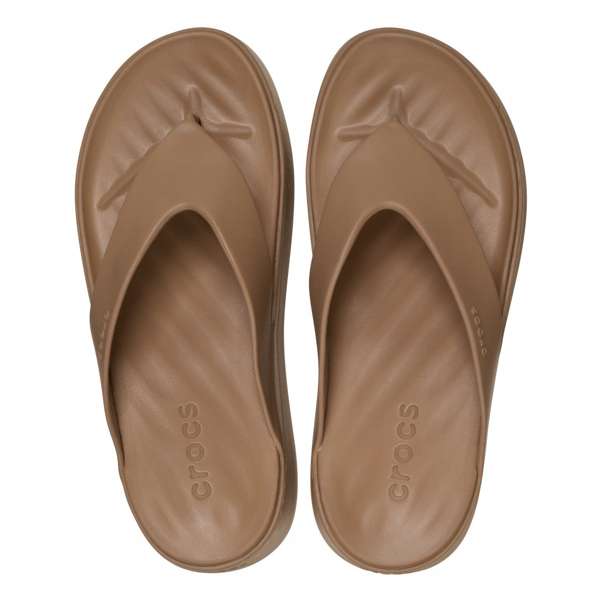 Crocs sandalo infradito da donna Getaway Platform Flip 209410-2JJ Milk Chocolate vista dall'alto