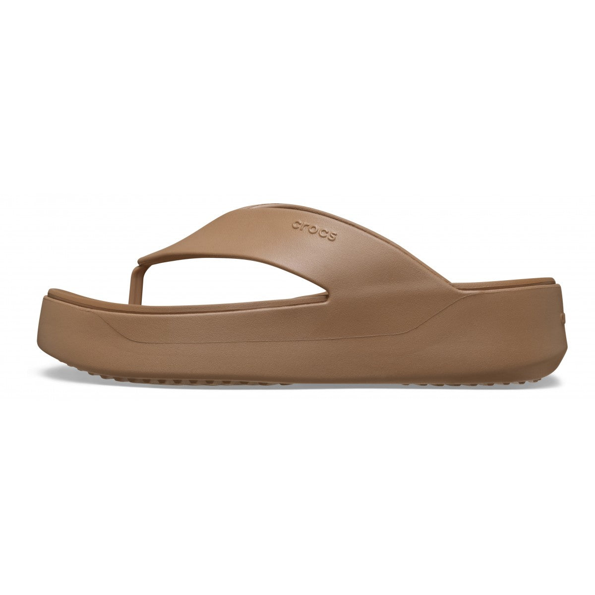 Crocs sandalo infradito da donna Getaway Platform Flip 209410-2JJ Milk Chocolate vista laterale sinistro