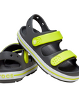 Crocs sandalo da bambino Crocband Cruiser 209423 1NJ grigio-giallo acido