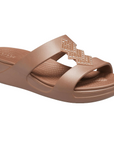 Crocs sandalo da donna Monterey Shimmer Slip 207143-854 bronzo