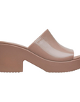 Crocs sandalo da donna con tacco Brooklyn Slide High Shine Heel 209709-2Q9 latte