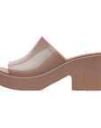 Crocs sandalo da donna con tacco Brooklyn Slide High Shine Heel 209709-2Q9 latte