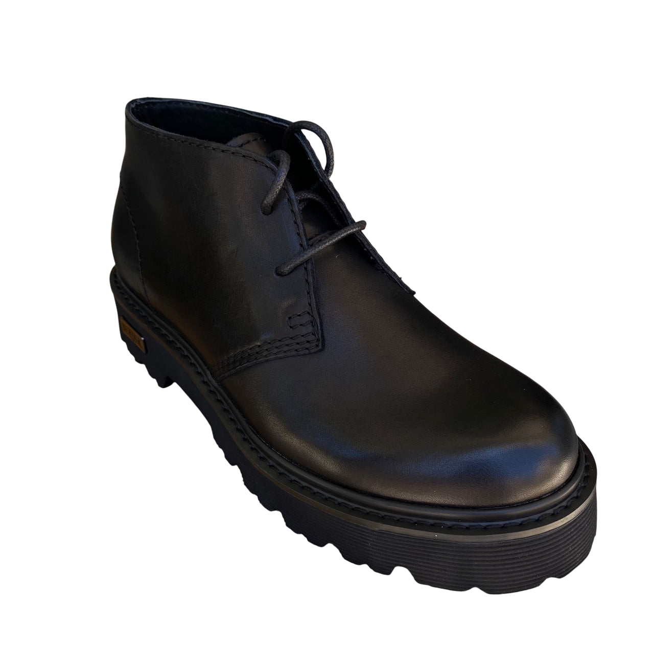 Scarpe mid Cult Slash uomo pelle nera stringate con design urban elegante, vista laterale stile casual